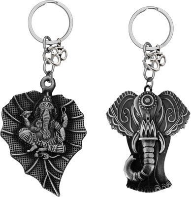 M Men Style Lord Ganesha Om Metal Key Ring – Keychain for Car, Bike & Office Skey591-616 Key Chain