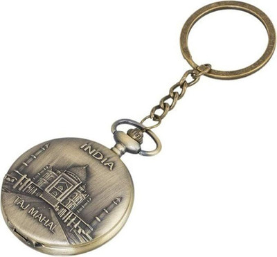 MOREL Time Watch Gift | Taj Mahal Embossing | Numerical Dial | Metal Keychain Design Key Chain