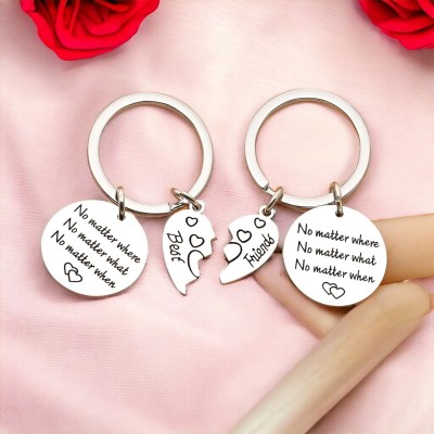 Shiv Jagdamba 2pcs Best Friends Keychain- No Matter Where BFF Gift KeyShiv40 Key Chain