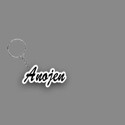 SY Gifts SYG Anojen Name Keychain White And Black Key Chain