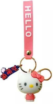 heeva creation Cute Kitty KeyChain With Charm. (Multi Colour).1 Piece. Key Chain