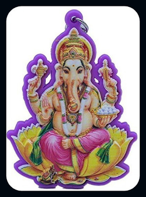 Meeko.com Single Side Ganesha Ji ! Rubber unisex Keychain for car bike (Multi-Color)-A Key Chain