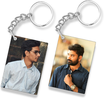 THE HATKE STORE Premium Custom Men Photo Keychain Rectangular Shape For Birthday P3 Key Chain