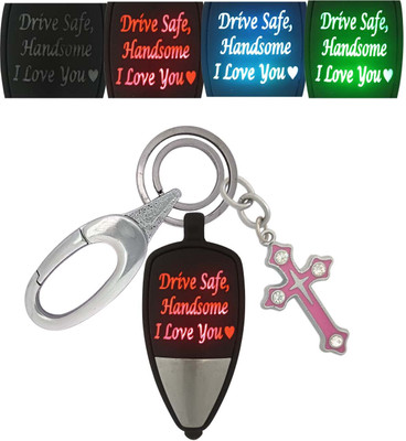 HANDSOME ISK Colorful Drive Safe Handsome Light With God Jesus Cross Locking Lock Key Chain