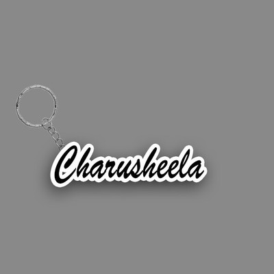SY Gifts SYG Charusheela Name Keychain White And Black Key Chain