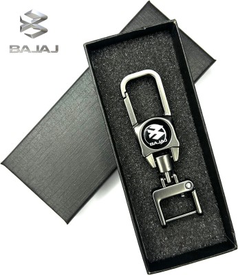 FLAMBE Bajaj Bike Black Premium Metal Keychain Key Chain