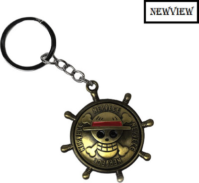 Newview One piece Anime Gold Rotating Spinning Metal Keychain Key Chain