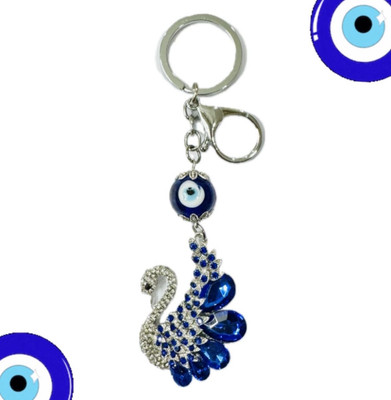 SHRI JI BEAUTIFUL PEACOCK Evil Eye Keychain Nazarbattu Key Chain