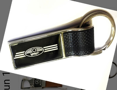 Jdp Novelty New Leather Metal Keychain for Bike.Rectangular Shape.jawa Key Chain