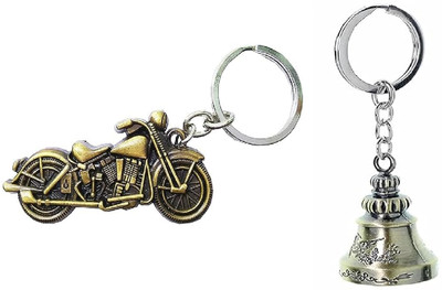 MOREL BIKE AND BELL KEYCHAIN for Men And Women for Gifting COMBO RANDOM COLOUR Key Chain