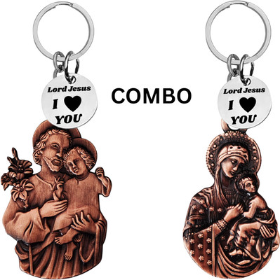 M Men Style Lord Jesus Keychain Combo– Sacred Heart Religious Keyring Set SkeyCom635-638 Key Chain