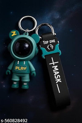 World Gift Mart Stylish Astronaut Keychain |Green Space Astronaut with Premium Mask-Themed Strap Key Chain