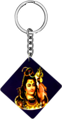 AFH Lord Shiv Parvati Multicolor Wooden Gifting keychain for Men and Women Key Chain