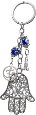 ONRR Collections evil eye fengshui hamsa with om metal keychain keyring Key Chain