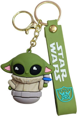 PEARLISH Cute Baby Yoda from Star Wars 3D Silicone Keychain Key Chain