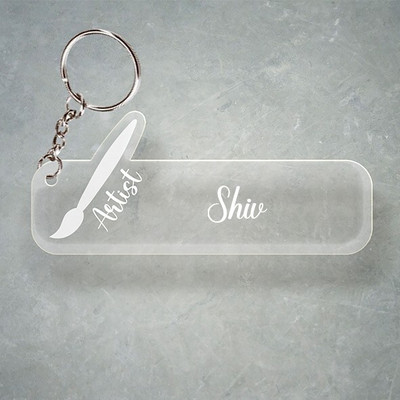 SY Gifts D2 Artist Keychain With Shiv Name Key Chain