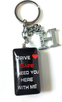 Meeko.com Glass Drive Safe With H Letter Bike Key Chain 03 Key Chain