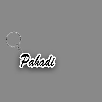 SY Gifts SYG Pahadi Name Keychain White And Black Key Chain