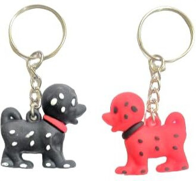 ONRR Collections 3D Small Puppy Dog Shape Rubber Keychain for Kids, Bike, Scooty pack of 4 Key Chain