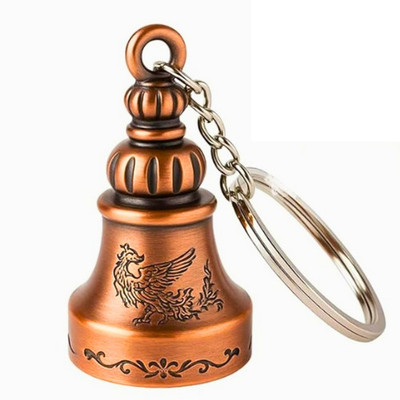 TheShinyPicks Guardian Bell Bronze Keychain for Goodluck Blessing Tibetan Bell Key Chain