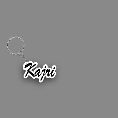 BBG FK_ Kajri Name Keychain White And Black Key Chain