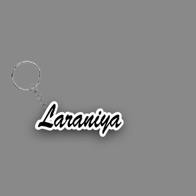 SY Gifts SYG Laraniya Name Keychain White And Black Key Chain