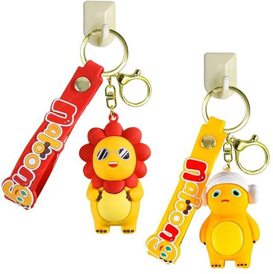 FunBlast Key Chain for Girls, 2 Pcs-Cute Lion & Dragon Key Ring for Bag/ Door Key, Kawaii Key Chain