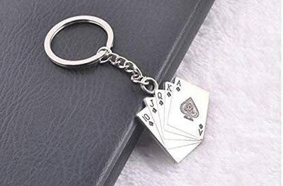 gtrp Playing Cards Stainless Steel Keychain Metal For Gifting With Key Ring 03 Key Chain