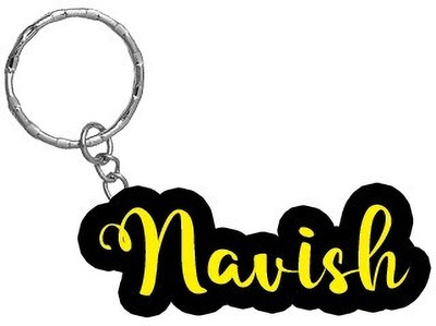 SY Gifts Navish Name Black Yellow Name Keychain Key Chain