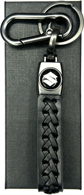 FLAMBE suzkuki car and Bike Black Cross Design Belt Keychain Key Chain