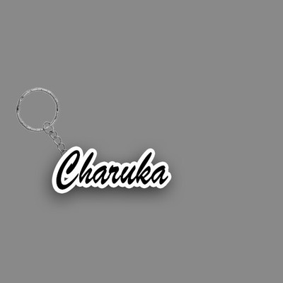 SY Gifts SYG Charuka Name Keychain White And Black Key Chain