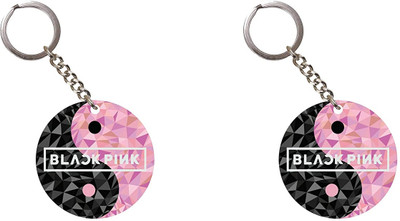 Convay Black Pink ROUND Shape Key-chain set 4 Key Chain