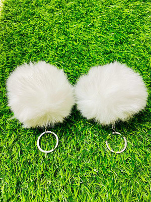GKM Beautiful Combo set of Soft Fur Pompom keychain for car/bikes Key Chain