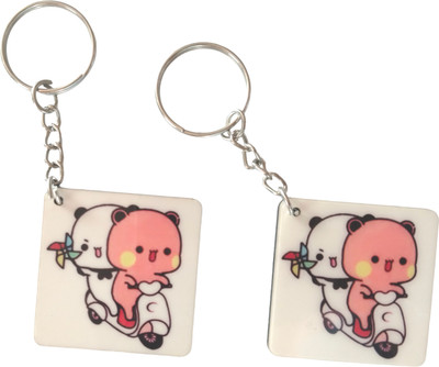 dk printing N-bubu Dudu printed cute woodan keychain for couple,anniversary ,birthday,love Key Chain