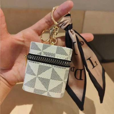 AMANVANI Square Keychain Bag Earphone Storage Lovely Coin Purse Wallet Keychain Key Chain