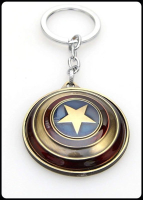 gtrp Top_Captain America Avengers Shield Red Copper Key Ring Key Chain