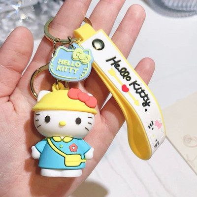 Mubco Cute Hello Kitty 3D Keychain | Strap Charm & Hook | Kawaii Cartoon Model Toys Key Chain
