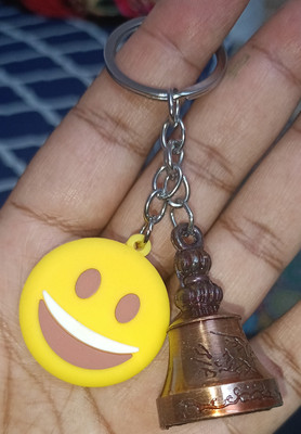 ShopTop Guardian Bell Keychain with smiley rubber Keyring For Blessings Good Luck Key Chain
