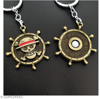 SMK KEYCHAINS One Piece Pirate Ship Wheel Keychain for Men & Boys – Anime Inspired Key Chain