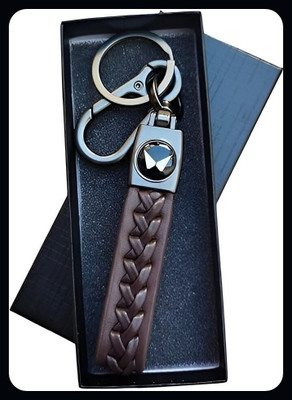 MAG BEE Mahindra logo leather strap with hook (Brown)Key Chain-Premium Key Chain