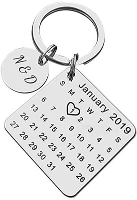 MOHIT CRAFT Personalized Calendar keychain,Date a , Gift for Anniversary, Birthday, Wedding, Key Chain