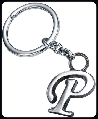 gtrp English-Alphabet-Letter-P-Silver-Metal-Keychain-A Key Chain