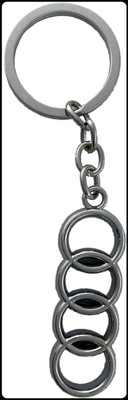 gtrp Trendy-Premium Quality Chrome Metal Audi Car Logo Key Chain Key Chain
