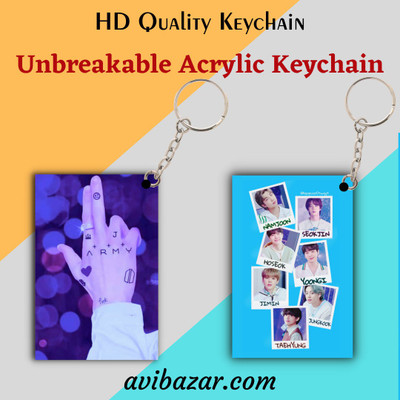 GIFTMART Bts Keychain Hd Printed Bts Army Keychain For Bts Lover ( ACR 07 ) Key Chain