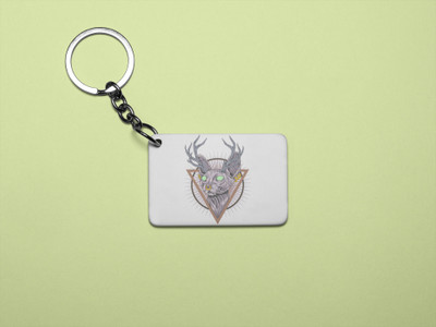 Rushaan Cat horn - Printed acrylic animated Keychain(Pack Of 2) Key Chain