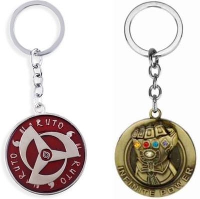 Jainsburys Combo of Naruto Rotating & Infinity Power Mukka keychain Key Chain