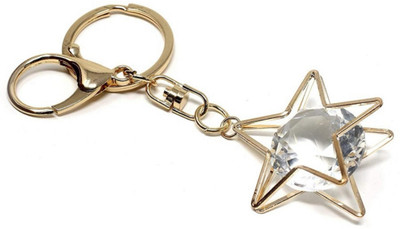 HappierYou Star Diamond Keychain | Gifting Rose Gold Bags Charm Keyring for Girls & Women Key Chain