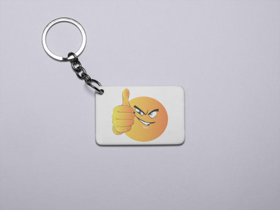 DOGAR ESSENTIALS All The Best Emoji- Printed Acrylic Keychains(Pack Of 2) Key Chain