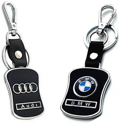 BBG NEW_Combo of Audi & Bmw Logo Leather Hook Keychain & Best Quality Keychain Key Chain