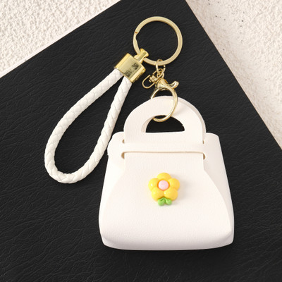 Salty Floral Mini White Bag Charm Key Chain